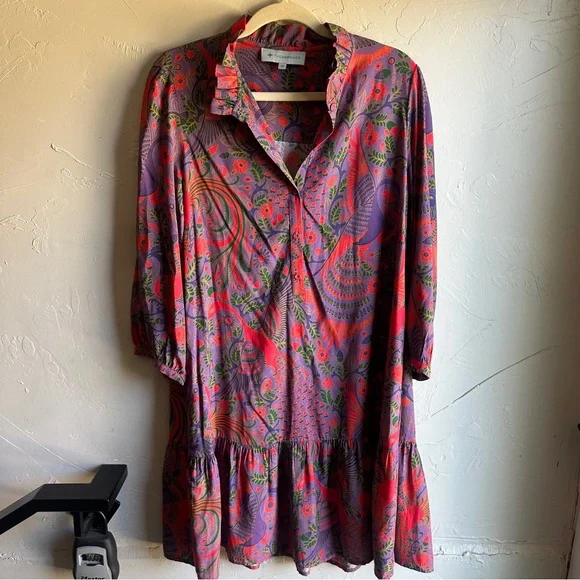 Tuckernuck Peacock Gwyneth 100% Bamboo Dress with Pockets Resortwear Sz M - Picture 2 of 16